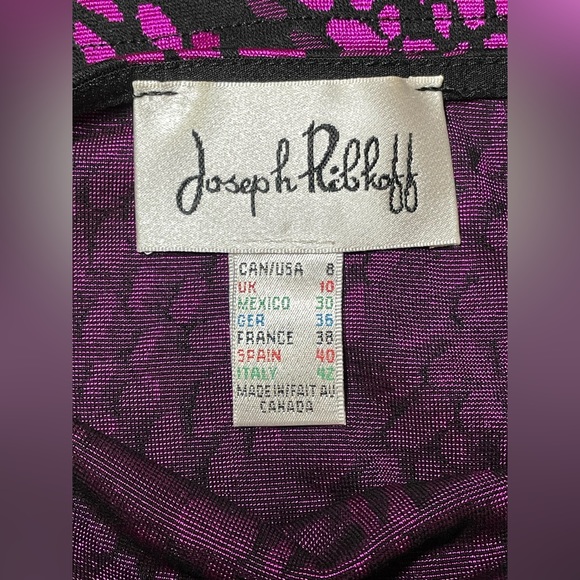 Joseph Ribkoff pink and black wrap print dress - Picture 3 of 3